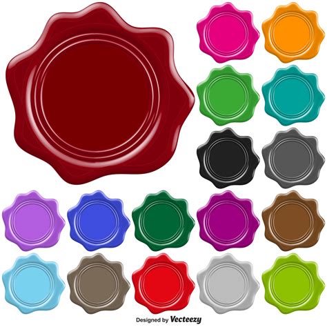 Set Of Colorful Stamp Wax Seal Vector 165803 Vector Art At Vecteezy