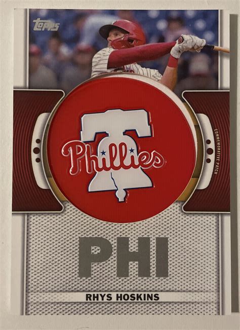 Topps Series Th Commemorative Logo Patch Tlp Rh Rhys Hoskins