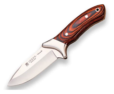 CUCHILLO DESOLLADOR JOKER VENADO VIROLA INOX CACHAS MADERA ROJA HOJA