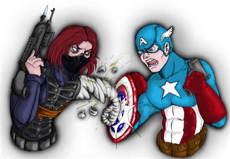 Captain America Vs The Winter Soldier By Jackorjohn On Deviantart