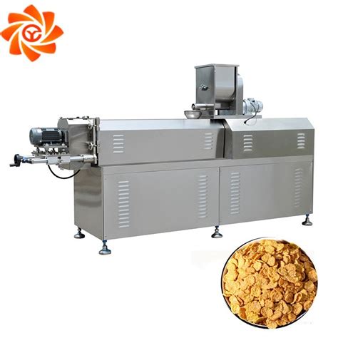 Double Screw Stainless Steel Corn Flakes Breakfast Oat Cereals Making