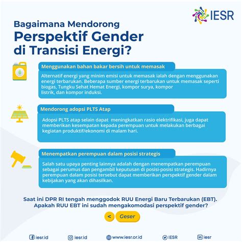 Pentingnya Transisi Energi Dengan Perspektif Gender Iesr