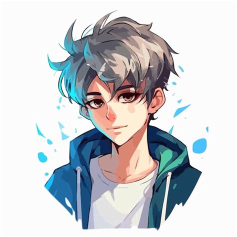 Premium Vector | Young man anime style character vector illustration ...