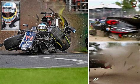 Horror Crash With Fernando Alonso Halts Australian Grand Prix Australian Grand Prix Grand