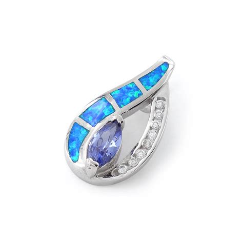 Marquise Opal Smykke Vedh Ng M Bl Opal Sten Sterling S Lv