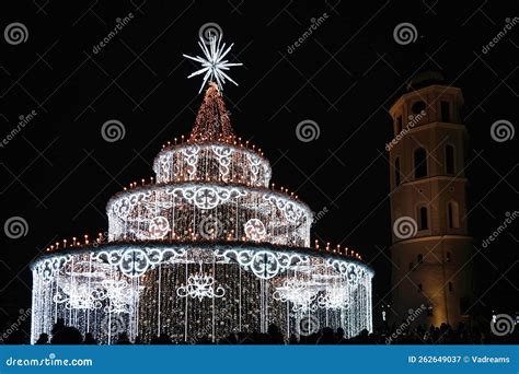 Vilnius Lithuania November 27 2022 Beautiful Decorated Christmas