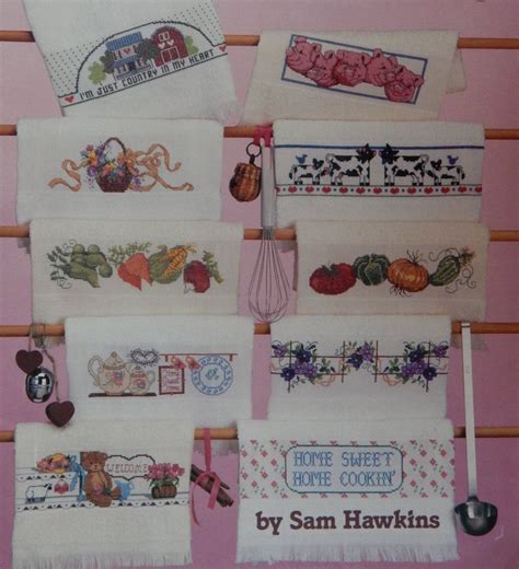 Cross Stitch Kitchen Towels Pattern American School Of Needlework Sam