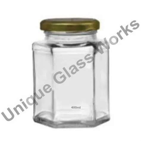 Steel Lug Cap Ml Hexagonal Glass Jar At Rs Piece In Firozabad