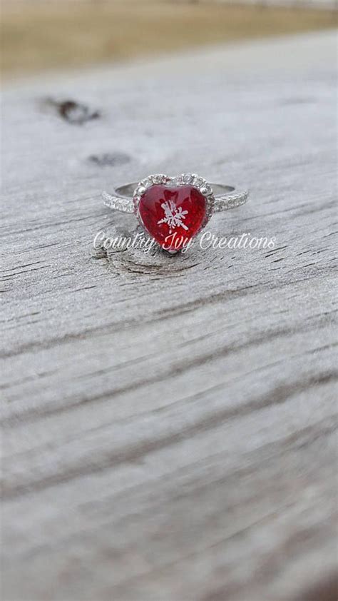 Snowflake Jewelry Preserved Snowflake Sterling Silver Ring Etsy