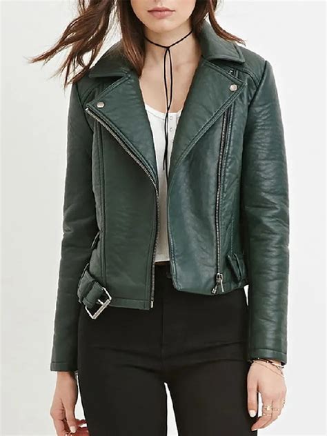 Law Order Organized Crime Ainsley Seiger Green Leather Jacket Fortune