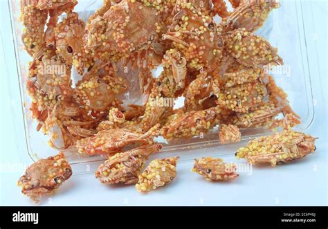 Cuisine And Food Crispy Fried Of Tiny Crabs One Of The Most Famous