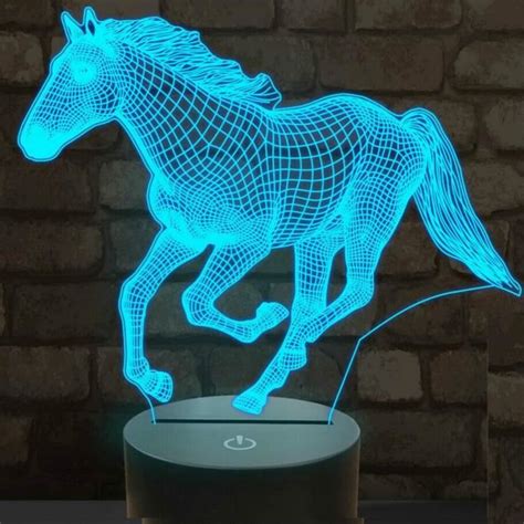 D Cheval Lampe Illusion Optique Led Veilleuse Optiques Illusions Lampe