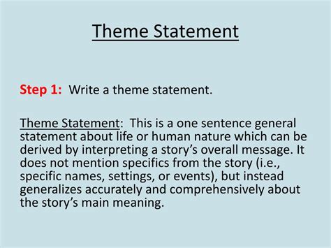 Examples Of Theme Statements