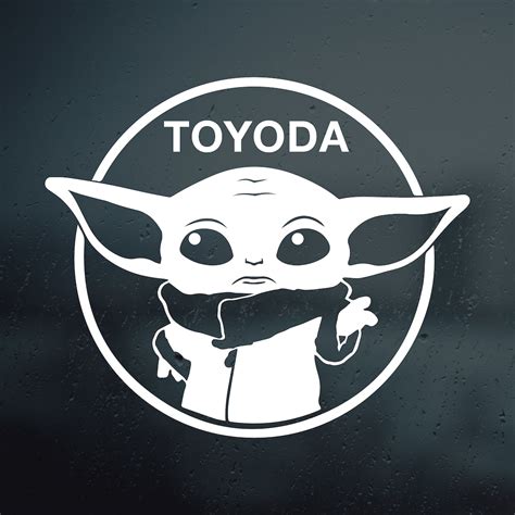 Funny Toyoda Star Wars Baby Yoda Grogu Decal Sticker Toyota Etsy