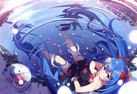 Hatsune Miku Illustration Girl Cute Water Ripples Vocaloid