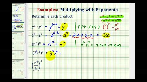 Ex Simplify Exponential Expressions Product And Power Rule Youtube