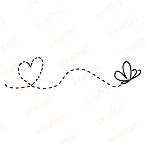 Butterfly Path With Heart Trail Svg Png  Psd Dxf Files Craftpi