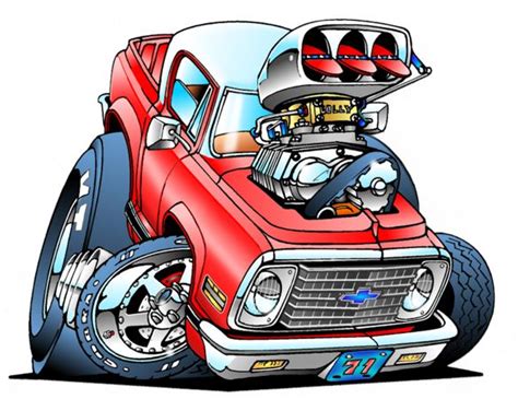 Hubgarage Car Toons Photos Truck Art Automotive Art Cartoon Art