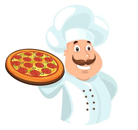 Premium Vector Pizza Chef Logo Funny Mascot For Italian Restaurant