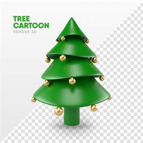 Premium Psd Christmas Tree In D Render In Cartoon Format For