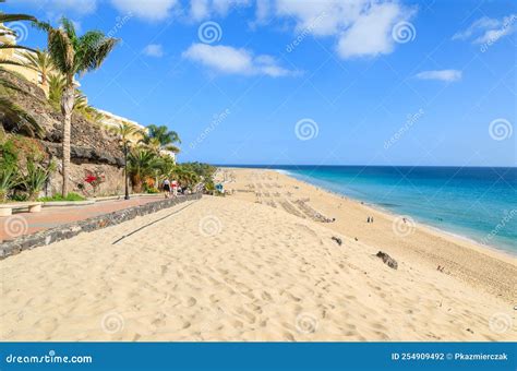 Sand Dune And Coastal Promenade Along A Beach In Morro Jable Town