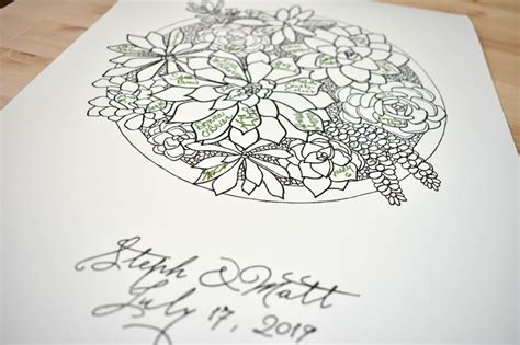 Garden Themed Wedding Guestbook Alternative X Etsy