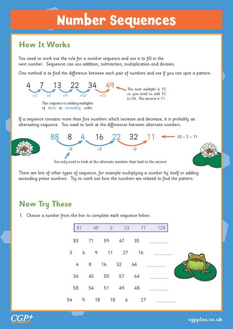 11 Number Sequences Year 6 Cgp Plus Worksheets Library