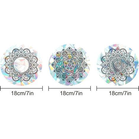 Mandala Fenêtre Autocollants Anti Collision Statique Arc en Ciel