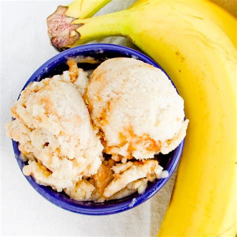 Two-Ingredient Banana Caramel Swirl Ice Cream - Snixy Kitchen