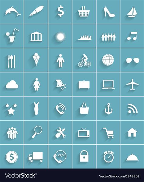 Modern Flat Icon Set For Web And Mobile Royalty Free Vector