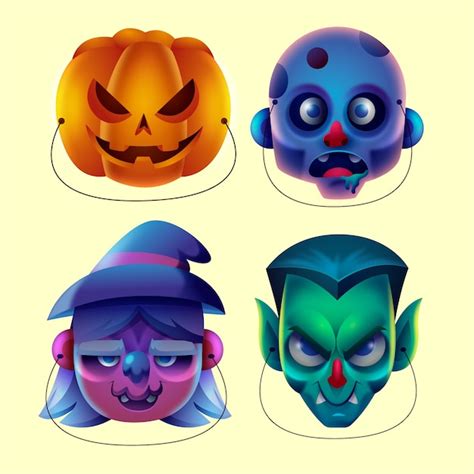 Free Vector | Halloween mask elements collection