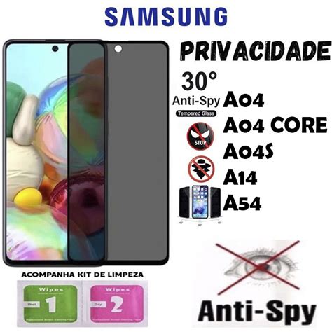 Película Privacidade 3D Anti Spy Samsung A04 A04 CORE A04S A14 A34 A54