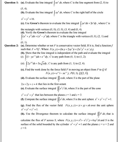 Solved Question I A Evaluate The Line Integral Xe 2 Ds Where â‚¬ Is The Line Segment From