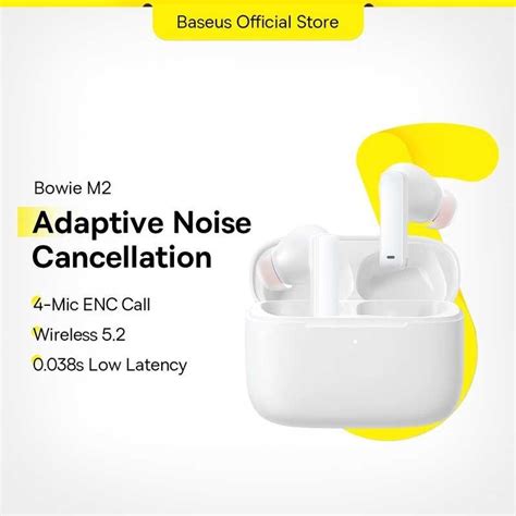 Bowie M Baseus Anc Tws Bluetooth Earphones Active Cancelling