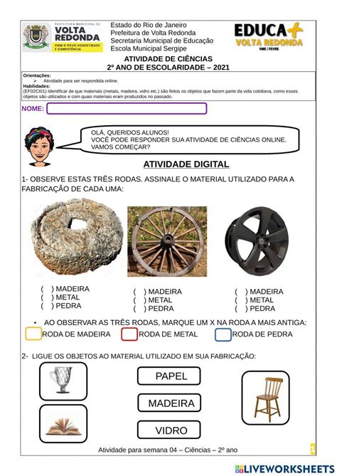 Características Dos Materiais 2 Ano