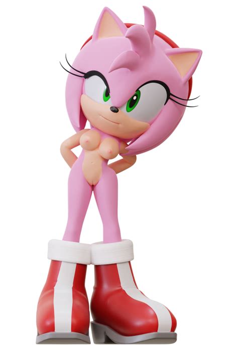 Rule 34 3d Amy Rose Blender Boots Diotux Artist Female Hands Behind Back Png Smile Sonic