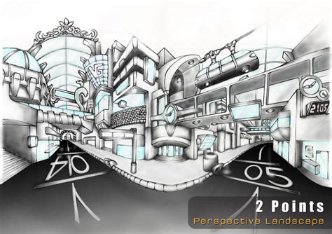 2 Point perspective Landscape by VictorGah on DeviantArt