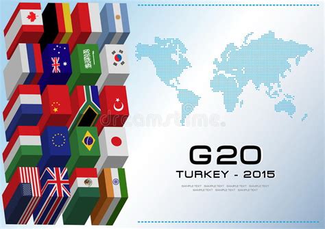 G20 Country Flags with Dotted World Map or Flags of the World (economic ...