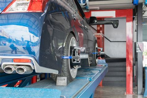 Checking Car Suspension Stock Photo Image Of Machinist