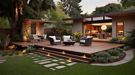 Premium AI Image | Gorgeous Modern Backyard Landscaping