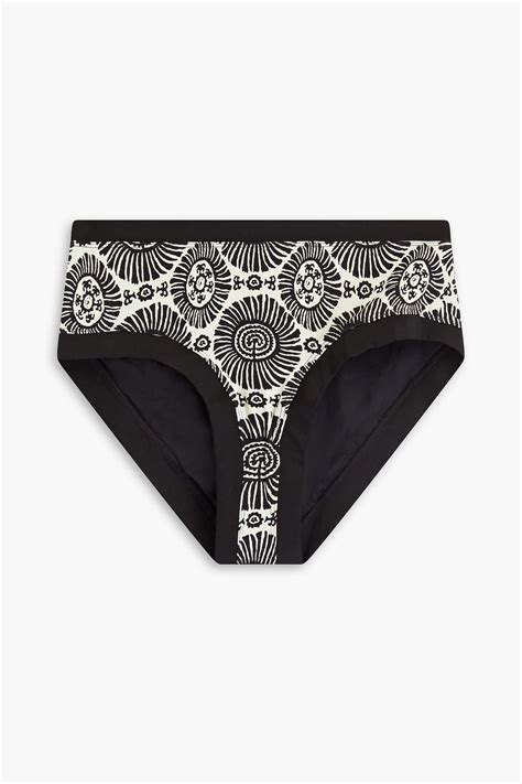 SOLID STRIPED The Scottie Printed High Rise Bikini Briefs THE OUTNET