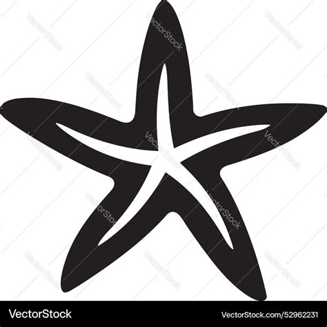 Undersea Delight Black Starfish Glyph Coastal Vector Image