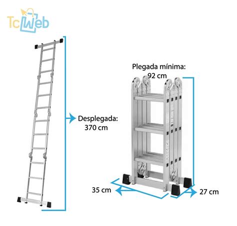 Escalera Andamio De Aluminio Multifuncion 3 7 M 3 890 00 En Mercado