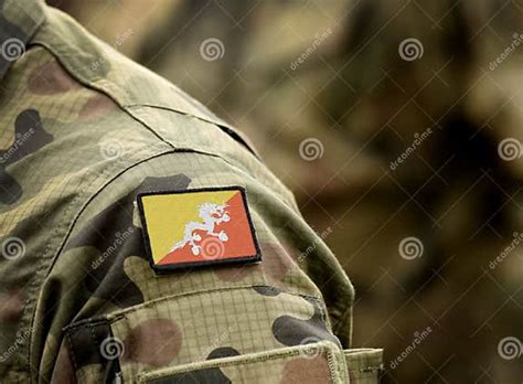 Flag of Bhutan on Military Uniform. Army, Armed Forces, Soldiers Stock ...