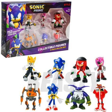 Sonic Prime 65cm Collectable Figures 8 Pack Deluxe Box With Big The