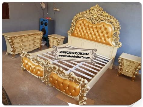 Full Size Teak Wood Wooden Carved Double Bed With Storage At Rs 48000