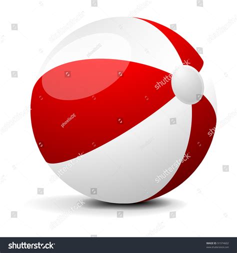 Illustration Red White Beach Ball Eps Stock Vector (Royalty Free ...