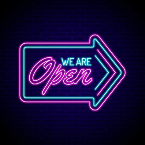 Premium Vector Glowing Neon We Are Open Sign