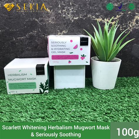 Jual Scarlett Whitening Herbalism Mugwort Mask Seriously Sooting