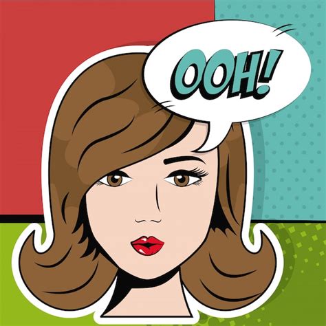 Premium Vector Face Cute Girl Bubble Speech Pop Art